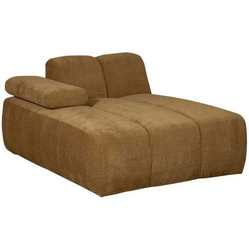 WOOOD chaise longue element links Mojo - Ribstof - Geel -74x162x122cm - vtwonen shop