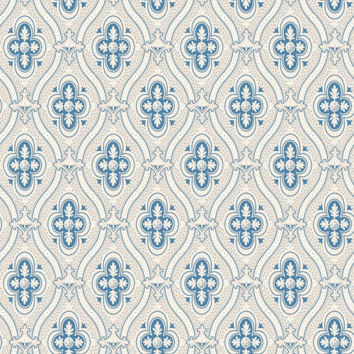 Borastapeter behang retro ornamenten blauw en grijs - 53 cm x 10.05 m - 660065 - vtwonen shop