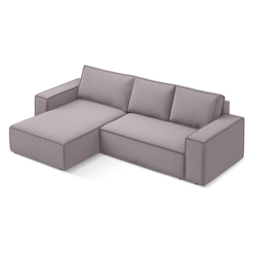 LaMiaSofa hoekbank links Livorno - velours - lavendel - 290x185x82