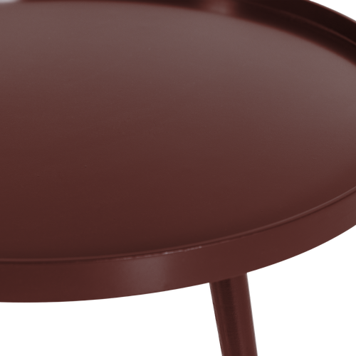 WOOOD bijzettafel l 34xø60 cm Mesa - Hout - Bordeauxrood - 34x60x60