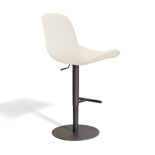Nolon Niva-Fé tulp barkruk rib beige - verstelbaar - zwarte poten