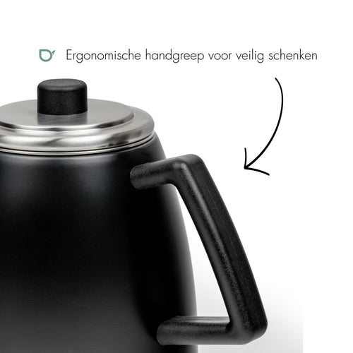Bredemeijer - Dubbelwandige theepot Odense - 1,1 liter - Mat zwart - Met filter - vtwonen shop