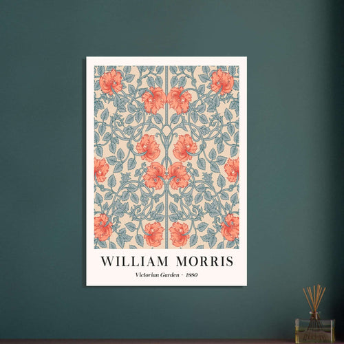Artfulprints Poster met Lijst William Morris - Victorian garden 1880   - 70x100 cm - Meerkleurig