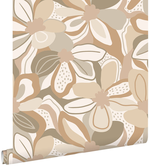 ESTAhome behang bloemmotief beige - 50 x 900 cm - 139628 - vtwonen shop
