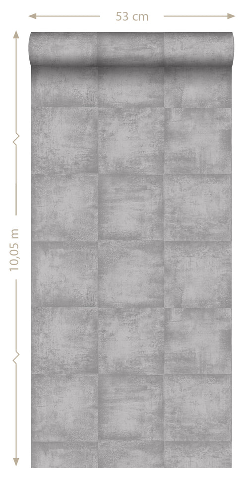 ESTAhome behang betonlook grijs - 53 cm x 10,05 m - 138203