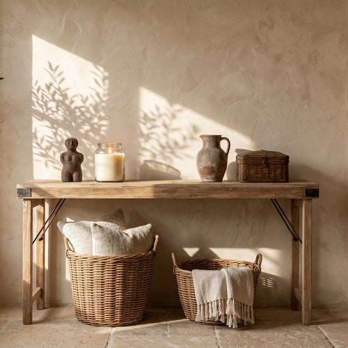 Raw materials inklapbare tafel Limewash - naturel - 170x40x76 cm cm
