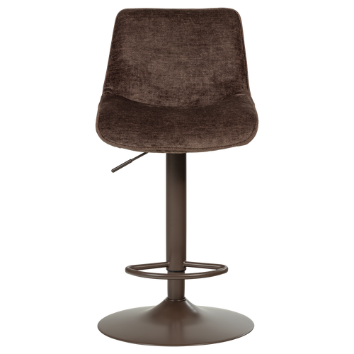 WOOOD barstoel in hoogte verstelbaar Marten - Chenille - Donkerbruin - 110x45x50