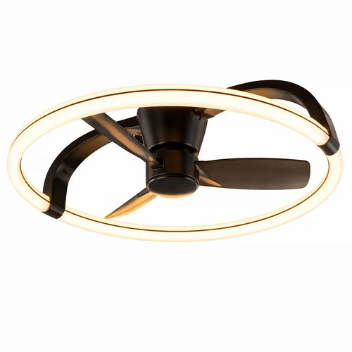 Trio Leuchten plafondventilator Stockholm - 1 lichts - 73.6  x 23   cm - zwart