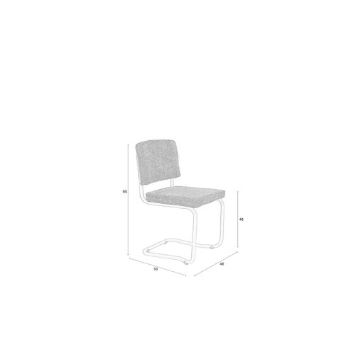 Zuiver Ridge Kink Eetkamerstoelen Soft Off White - Set van 2 - vtwonen shop