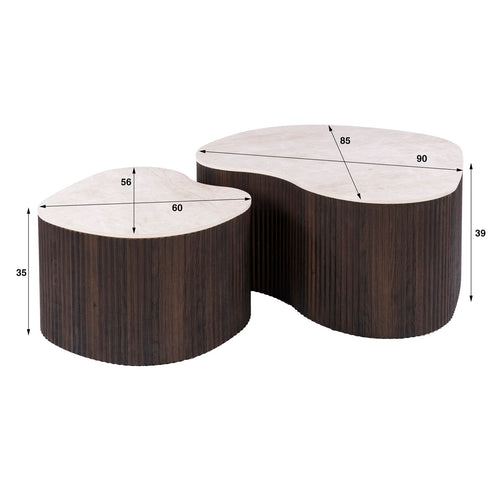 Giga Living Salontafel Ceramo Medio - Rond Keramiek - Set Van 2