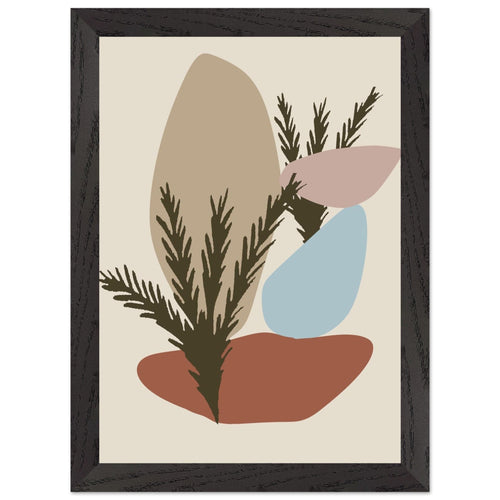 Artfulprints Poster met Lijst Boho – Earthy mix   - A4 21x29.7 cm - beige