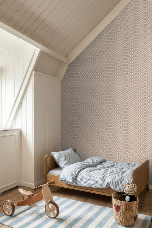 ESTAhome behang vintage bloemen licht roze en beige - 50 x 900 cm - 132013
