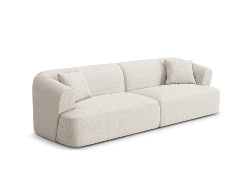 Cosmopolitan Design Modulaire bank Campi 4-zits, structurele stof lichtbeige - 90x255x70cm