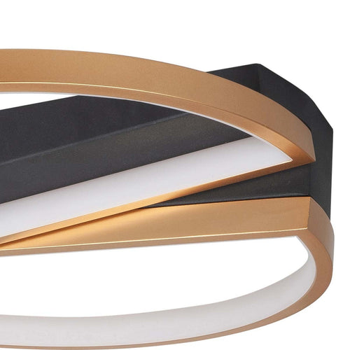 Highlight plafondlamp Helios - 2 lichts - 44  x 8   cm - zwart - mat goud - vtwonen shop