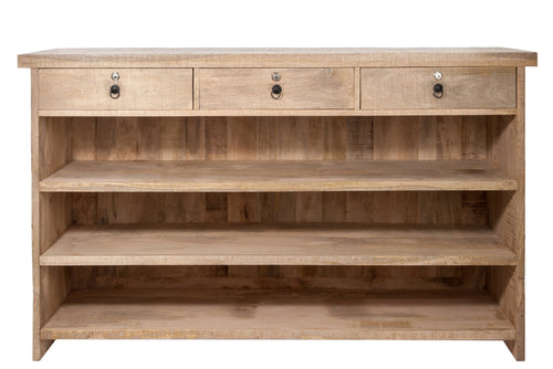 J-Line barkast 3 Lades + 3 planken - hout - naturel
