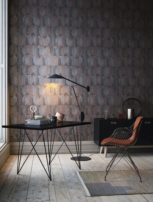 Masureel behang tegelmotief grijs - 53 cm x 10.05 m - 630719 - vtwonen shop