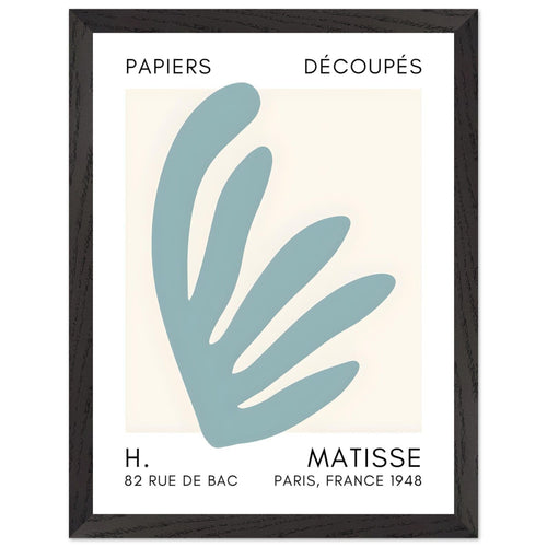 Artfulprints Poster met Lijst Matisse – Aquatic impression turquoise   - 30x40 cm - Turquoise