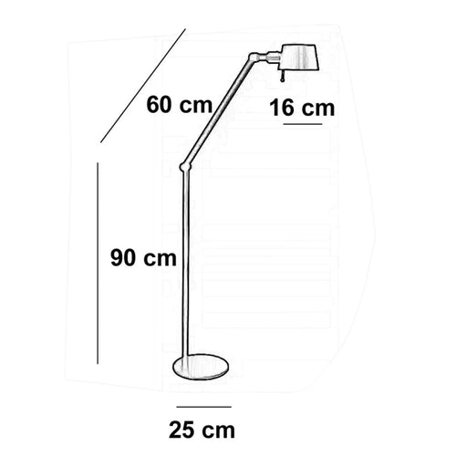 Freelight vloerlamp Sovrano - 1 lichts - 40  x 155   cm - zwart