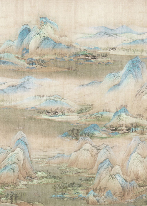 Sanders & Sanders fotobehang berglandschap beige en blauw - 200 x 280 cm - 611970 - vtwonen shop