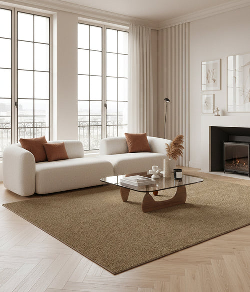 AFK Living vloerkleed Mono - Vloerkleed met getextureerd schapenvacht-effect - geel - 120x160 cm