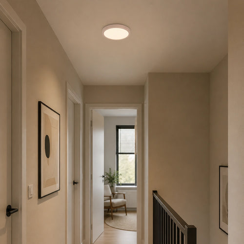 Highlight plafondlamp Piatto - 1 lichts - 23.5  x 2.5   cm - beige