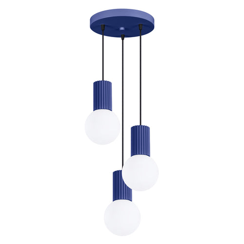 Sollux Lighting Hanglamp HALO 3P ultramarijn - 25x25x125cm