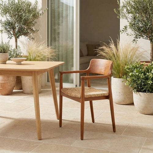 DÉJA Living Tuinstoel Lev - Walnoot Hout - Set van 2