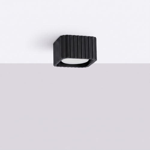 Sollux Lighting Plafondlamp RIFF 1 zwart Gx53 - 10x10x6cm