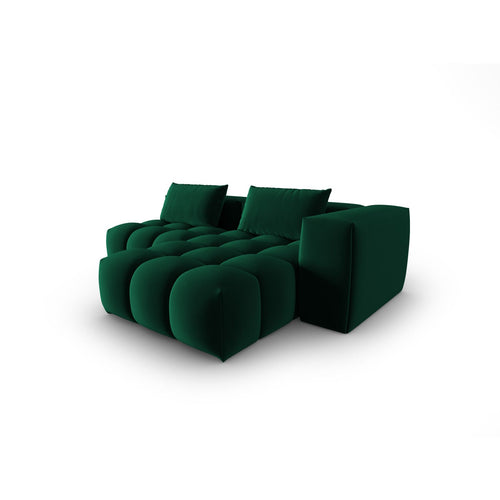 Cosmopolitan Design - Modulaire hoekbank rechts Verona 3-zits, flueel flessengroen - 145x205x70cm