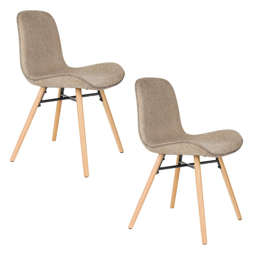Housecraft Living Lester Eetkamerstoelen Houten poten Bruin - Set van 2 - vtwonen shop