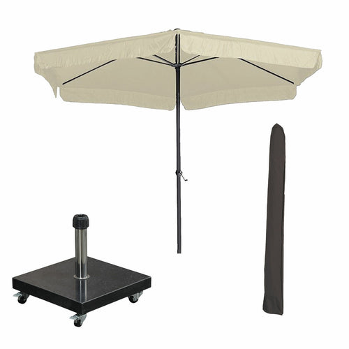 Garden Impressions stokparasol Delta ecru Ø300 cm met 40kg Eureka voet en hoes