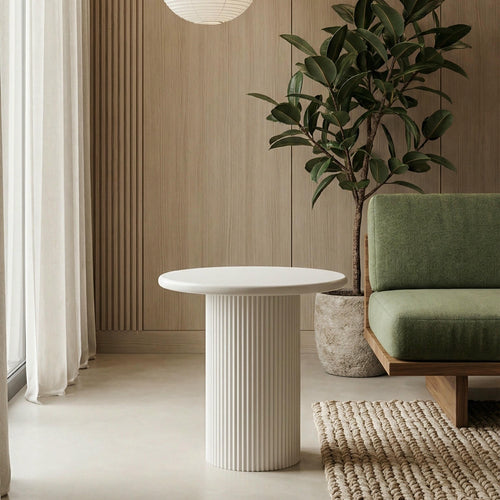 Furnhouse ronde salontafel Wave - Crème wit - Ø 50 cm