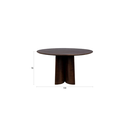 Housecraft Living Balder Eettafel Rond 130 cm Mango Hout - Bruin - vtwonen shop
