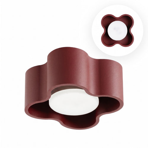 Sollux Lighting Plafondlamp OVIO 1 bordeaux Gx53 - 12x12x6cm
