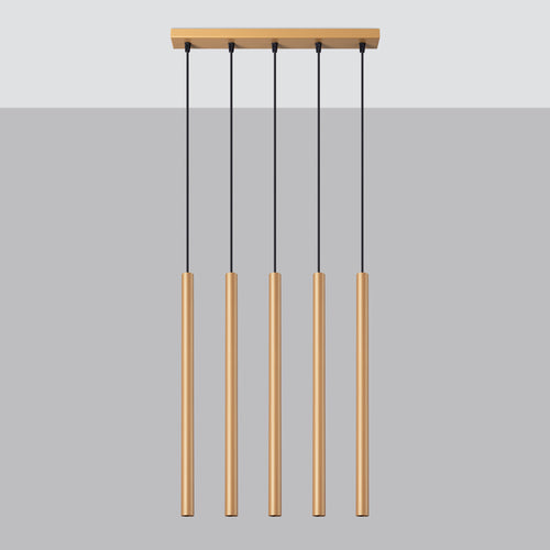 Sollux Lighting Hanglamp PASTELO 5L goud - 45x5x110cm