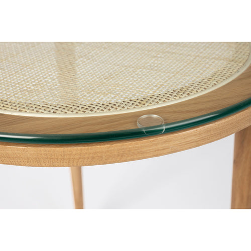 Housecraft Living Haru Bijzettafel Rond Glas/ Hout 45x45 cm Naturel - vtwonen shop