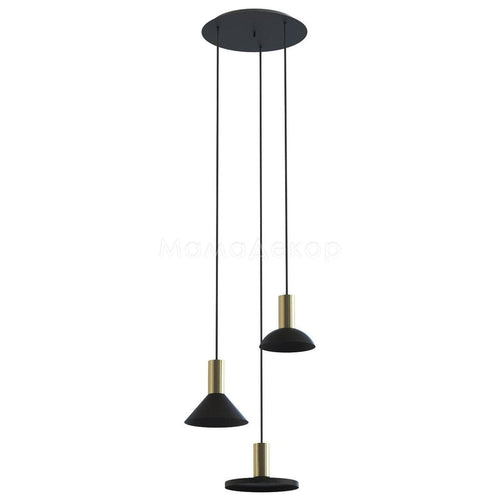 Nowodvorski hanglamp Hermanos - 3 lichts - 40  x 130   cm - zwart - goud - vtwonen shop