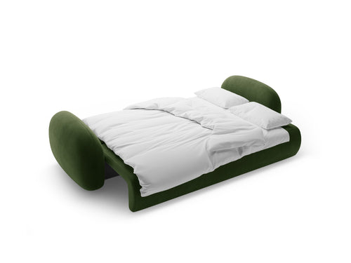 Cosmopolitan Design Slaapbank met opbergdoos Tonale 3-zits, flueel legergroen - 105x262x88cm
