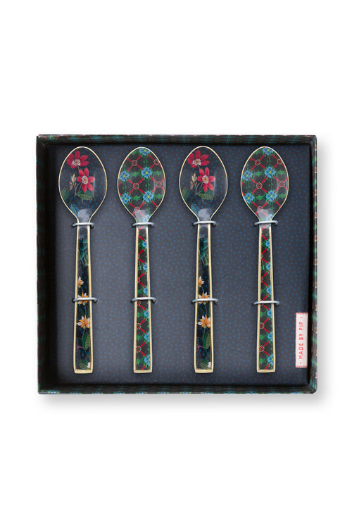 Pip Studio - Berry Blues - Set van 4 Lepels Emaille - 14,5cm