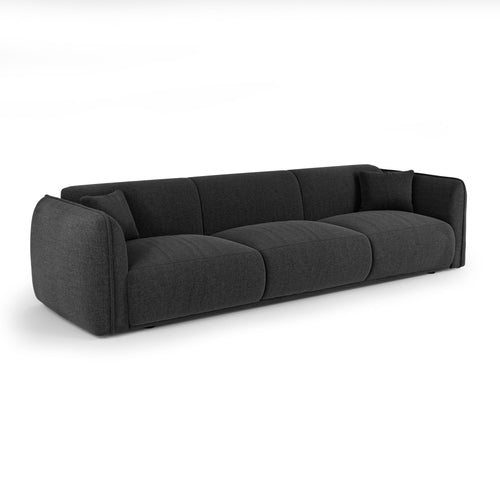 Premium Interiors - Bank LUSH - zacht aanvoelende geweven stof  donker antraciet 235cm