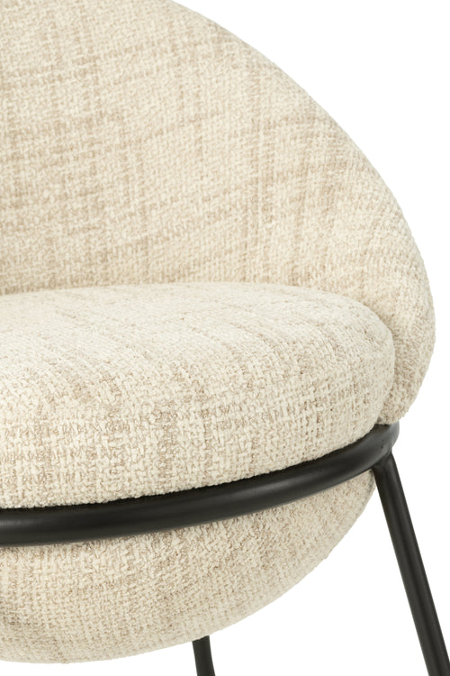 J-Line barstoel - ijzer - beige/zwart