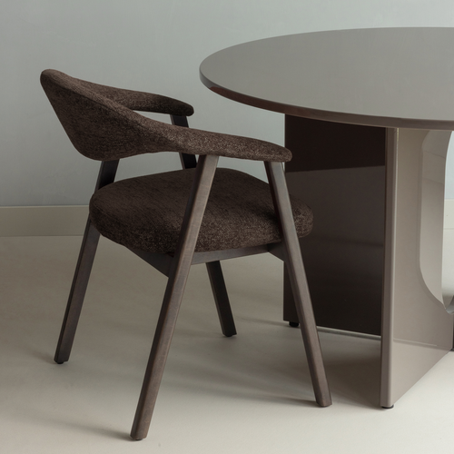 WOOOD eetkamerstoel armleuning bruin Avar - Set Van 2 - 77x60x60