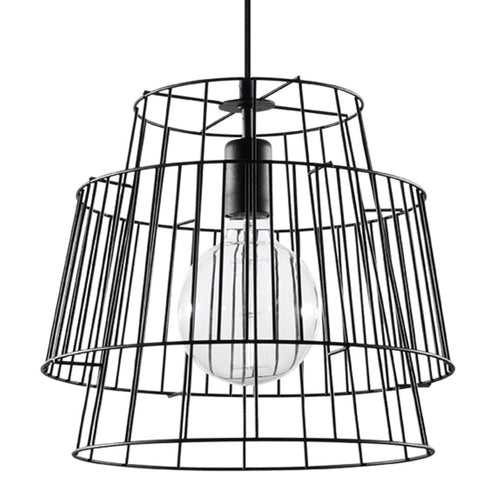 Sollux Lighting Hanglamp GATE zwart - 35x35x130cm