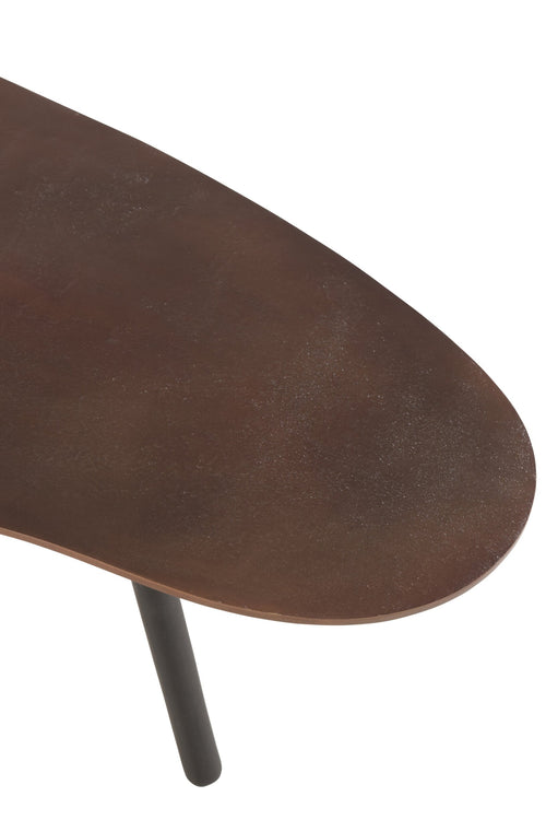 J-Line salontafel Druppel - aluminium/ijzer - bruin - small