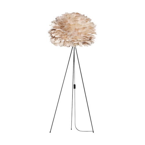 Umage Eos Medium vloerlamp light brown - met tripod zwart - Ø 45 cm - vtwonen shop