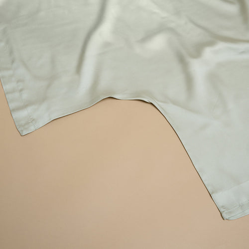 Coco & Cici - TENCEL - Sateen Dekbedovertrek Grijs Groen - 140x200 + 1 kussensloop 60x70
