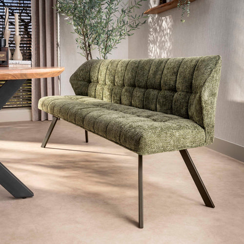 Giga Living Eetkamerbank Raster - Groen - 180x60x80cm