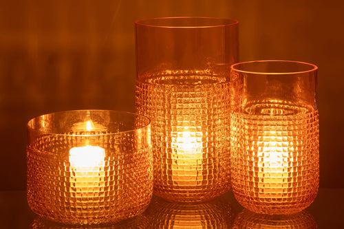 J-Line vaas Patroon - glas - oranje - medium - Ø 15 cm - vtwonen shop