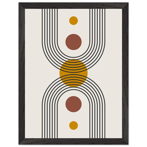 Artfulprints Poster met Lijst Boho – Solar form   - 30x40 cm - Meerkleurig