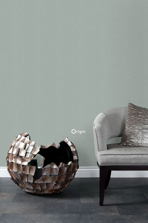 Origin Wallcoverings behang hamerslag bewerkt metaal lagunegroen - 53 cm x 10.05 m - 347601